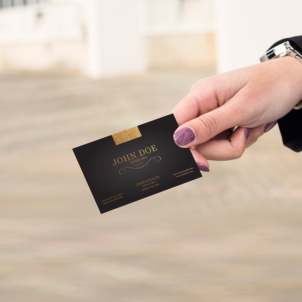 16PT Suede Business Cards with Raised Foil