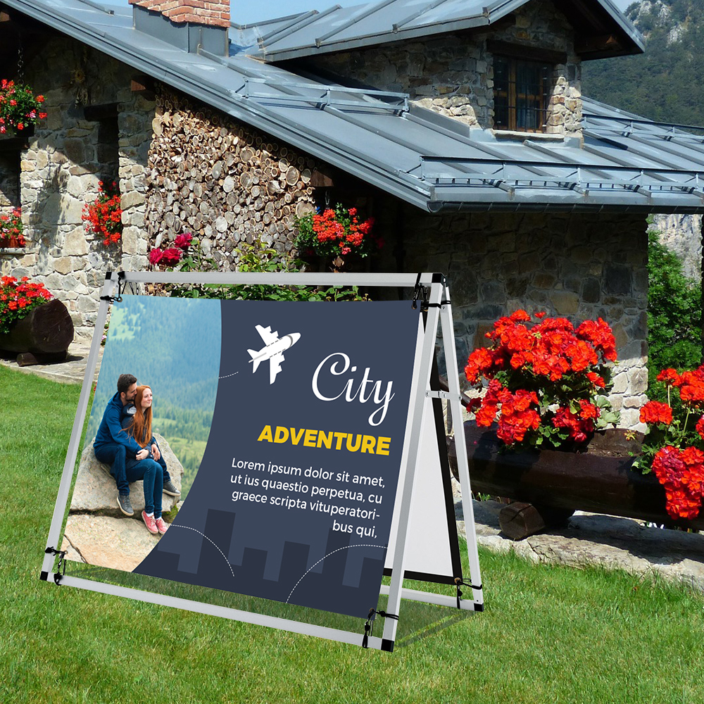 4' Horizontal A-Frame Angle Iron Sign