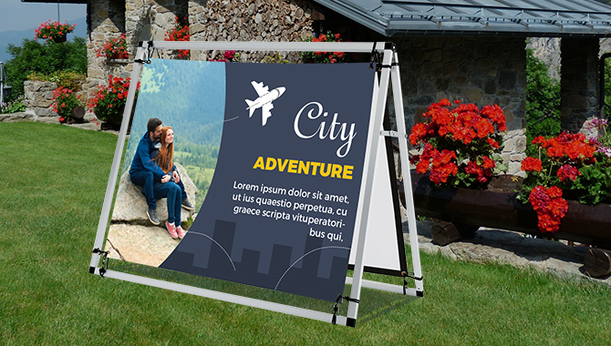 4' Horizontal A-Frame Angle Iron Sign