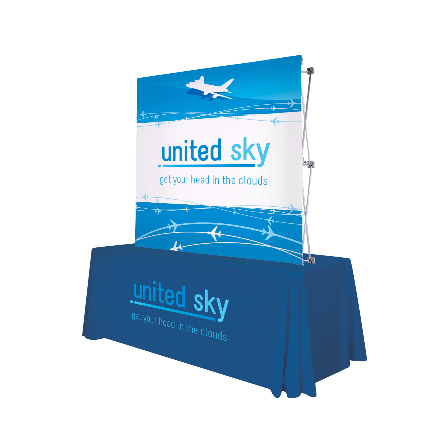 Straight pop up Tabletop Display