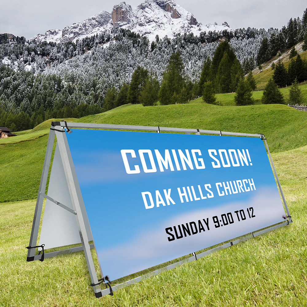 8' Horizontal A-Frame Angle Iron Sign