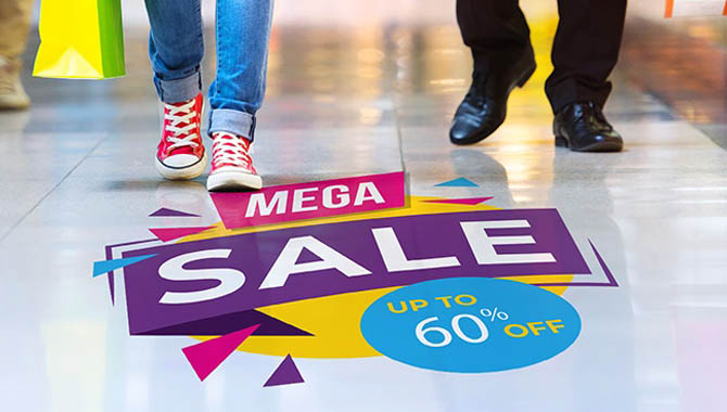 Footprint Vinyl Floor Decals 1